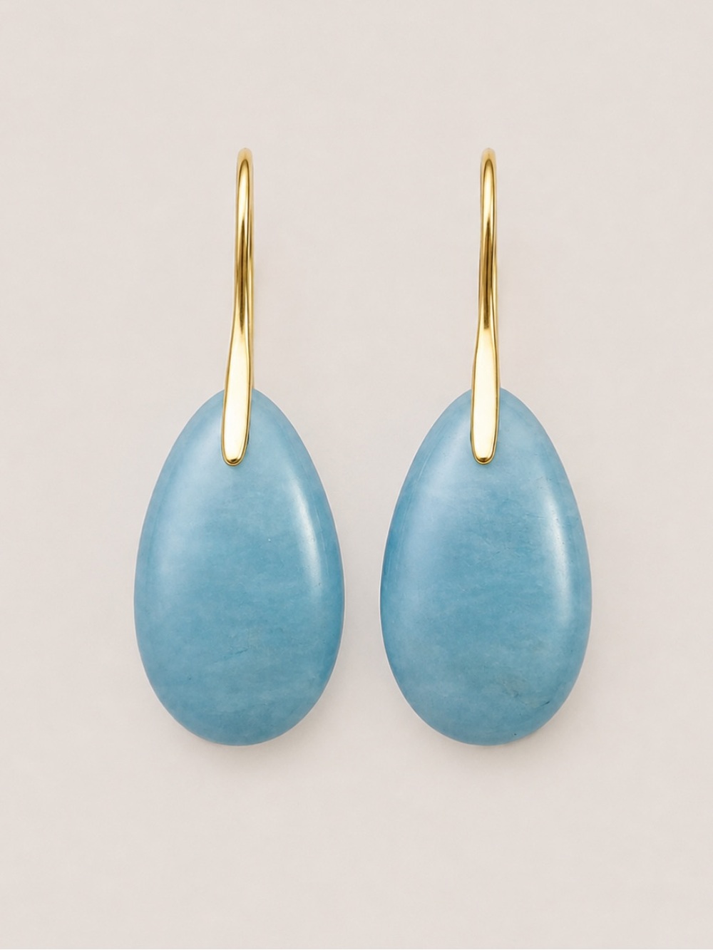 New! Blue Natural Stone Teardrop Earrings NWOT